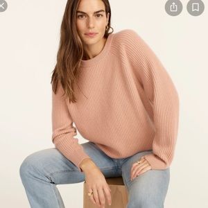J crew ribbed cashmere oversized crewneck sweater